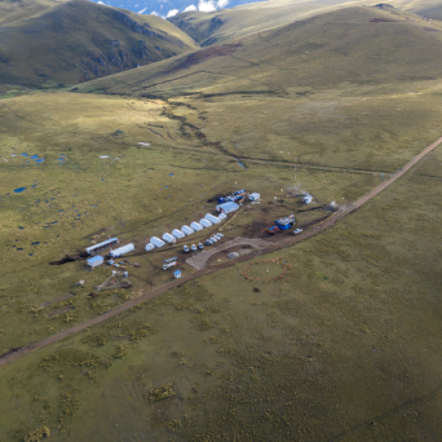 Aerial View of Exploration Camp at Jasperoide